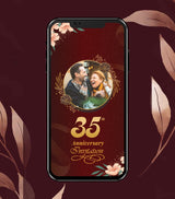 Elegant 35th Wedding Anniversary Digital Invitation 