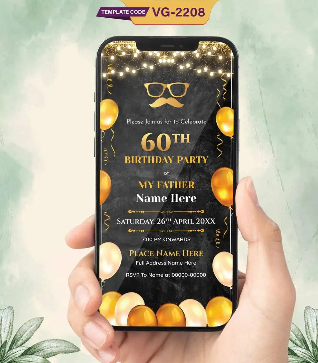 Elegant 60th Birthday Invitation for Dad 