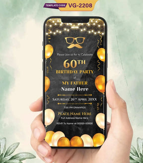 Elegant 60th Birthday Invitation for Dad 