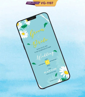 Elegant Daisy Floral Wedding Invitation