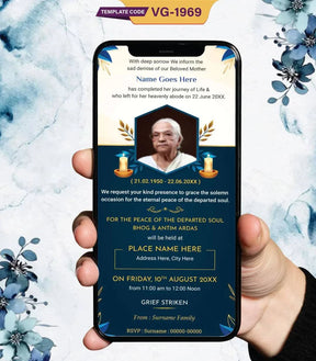 Elegant Death Announcement Card