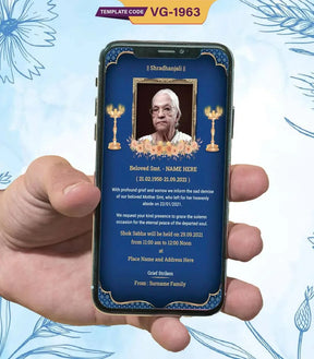 Elegant Digital Death Ceremony Invitation Card 