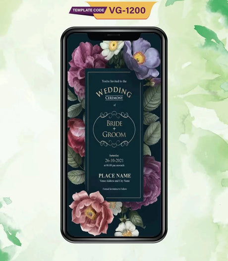 Elegant Floral Save The Date Wedding Card