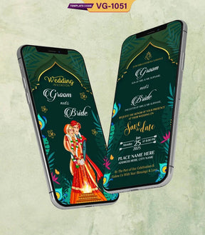 Elegant Green Wedding Invitation