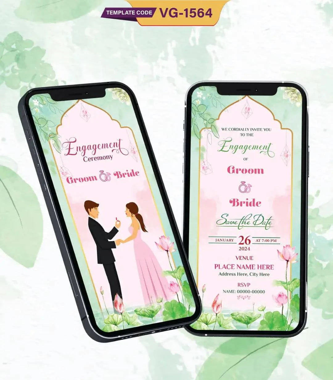 Engagement Invitation PDF Card 