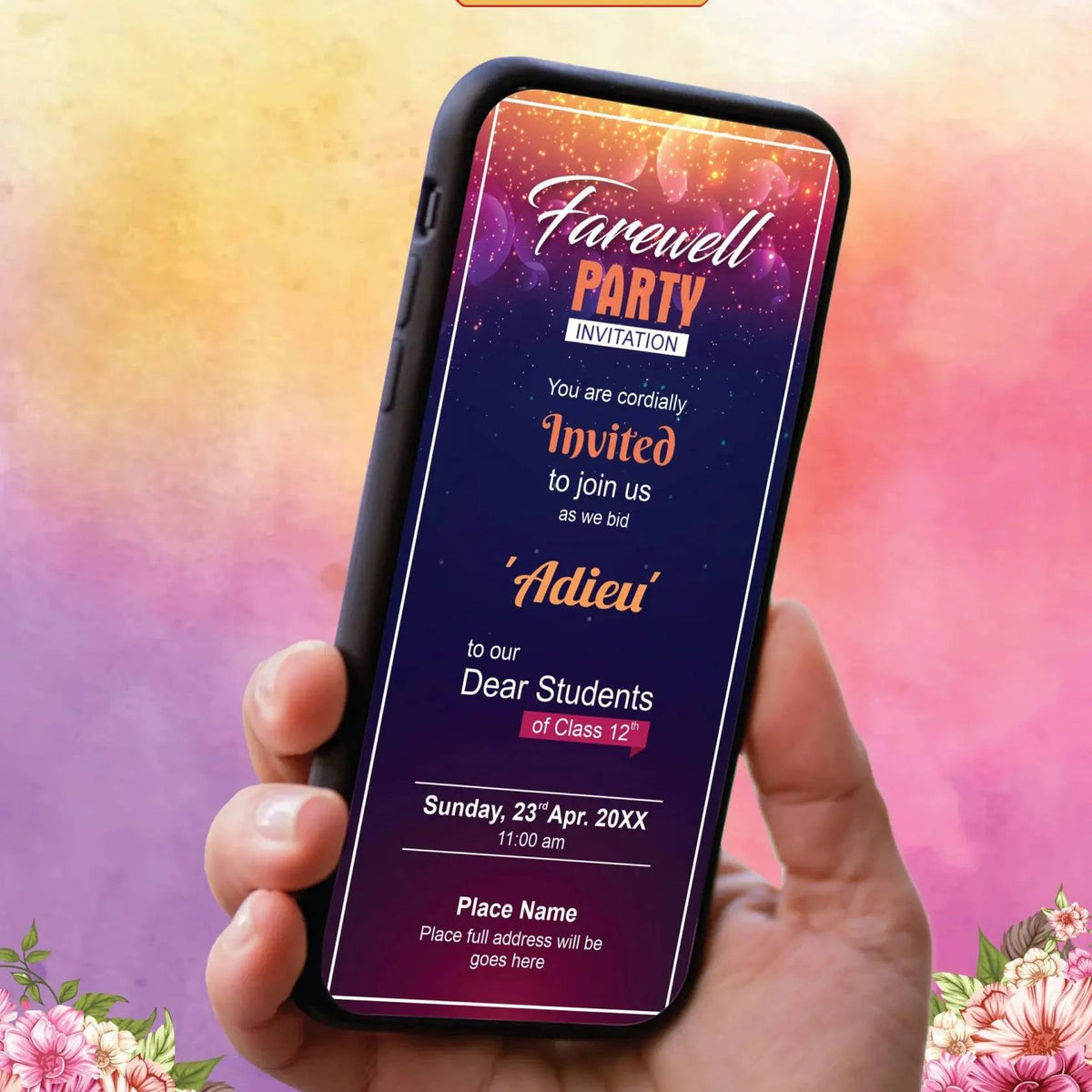 Farewell Party Invitation | Class 12th School Farewell Digital Invite ...