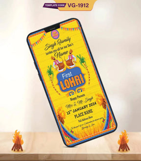 First Lohri Invitation Card