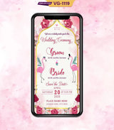 Flamingo Theme Wedding Invitation 