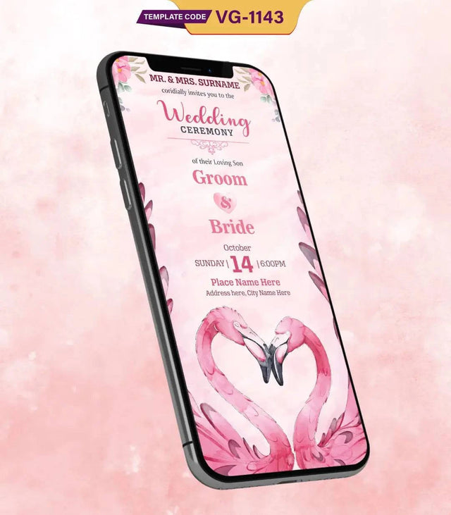 Flamingo Wedding Invitation