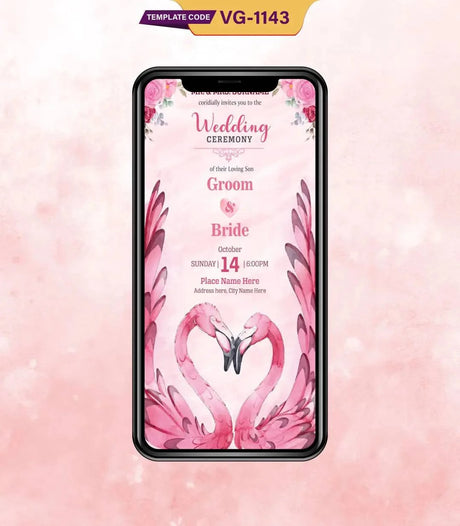 Flamingo Wedding Invitation