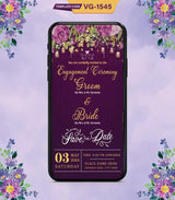 Floral Engagement Ceremony Invitation Card