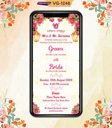 Floral Punjabi Wedding Invitation Templates | VG-1246