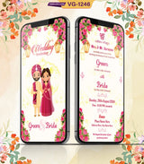 Floral Punjabi Wedding Invitation Templates | VG-1246