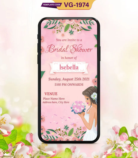 Floral Theme Bridal Shower Invitation | VG-1974