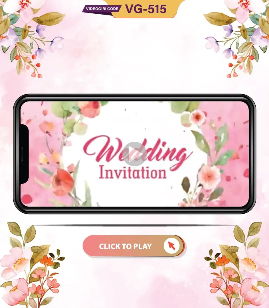 Floral Theme Wedding Invitation Video | VG-515