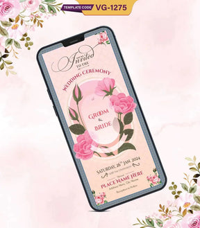 Floral Wedding Ceremony Invitation Card