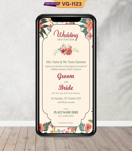 Floral Wedding Invite Card