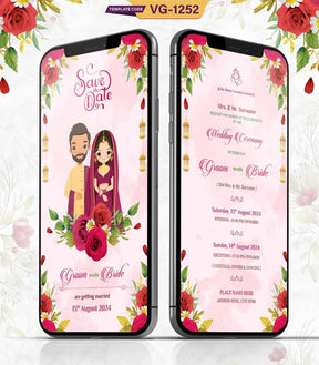 Floral Wedding Save The Date Wedding Invitation Card