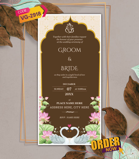 Floral Arch Traditional Wedding Invitation Card