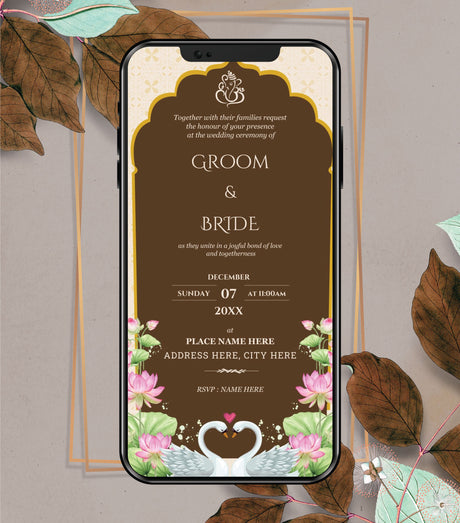 Floral Arch Traditional Wedding Invitation Card