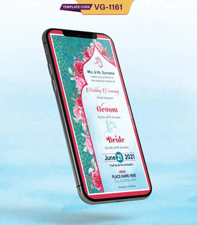 Floral Indian Wedding Invitation 