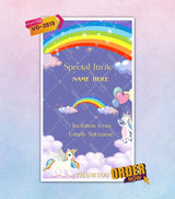Flying Unicorn 1st Birthday Video Invite 