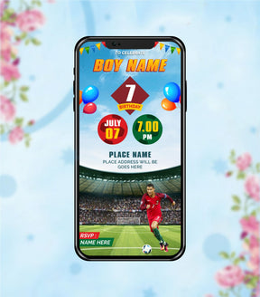 Football Birthday Invitation Card 