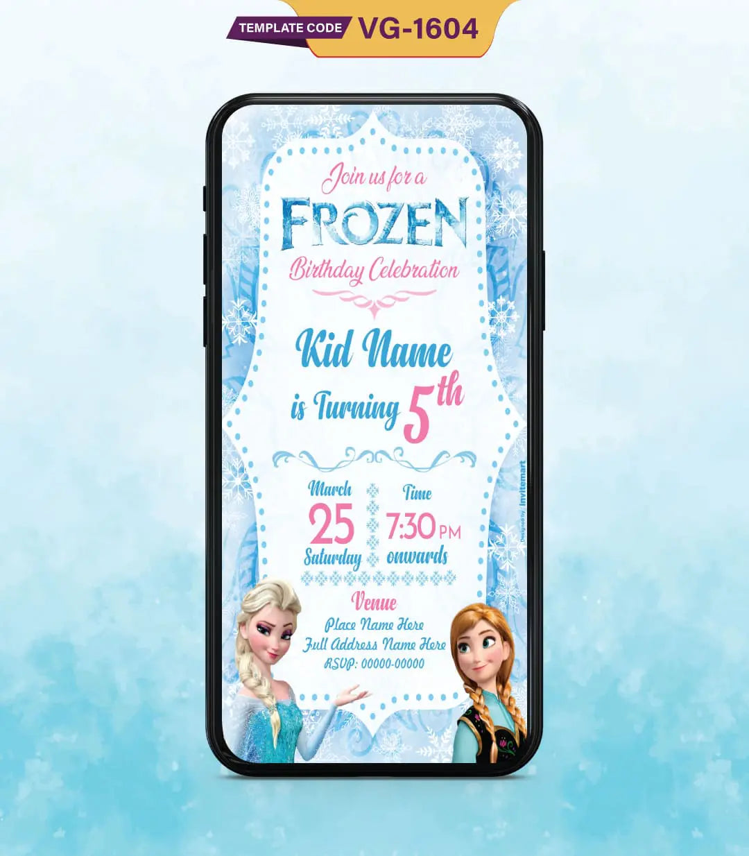 Frozen Birthday Invitation Card | VG-1604