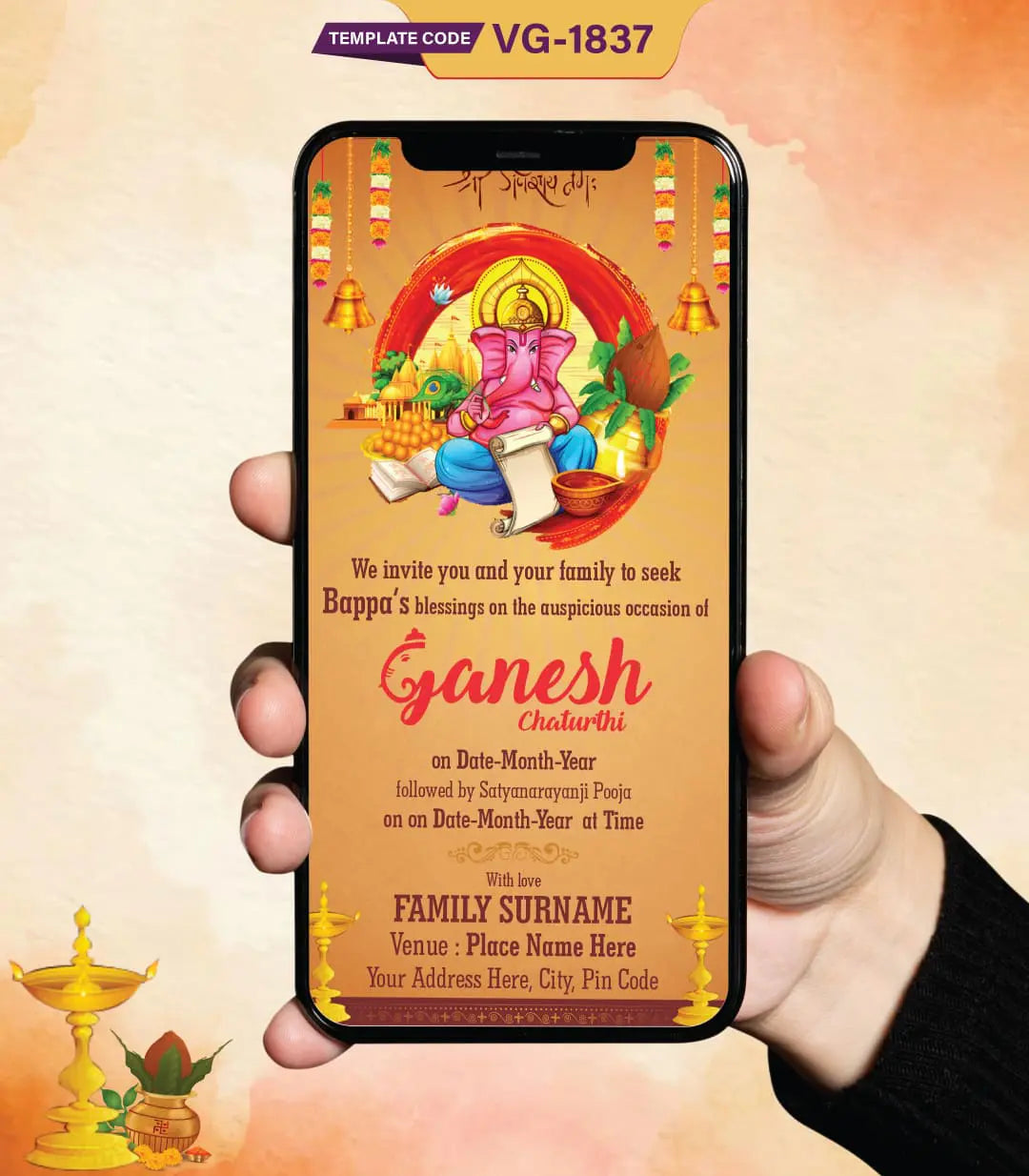 Ganesh Chaturthi Invitation | VG-1837