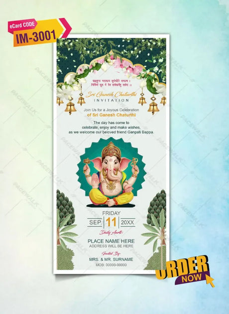 Ganesh Festival Invitation Card 