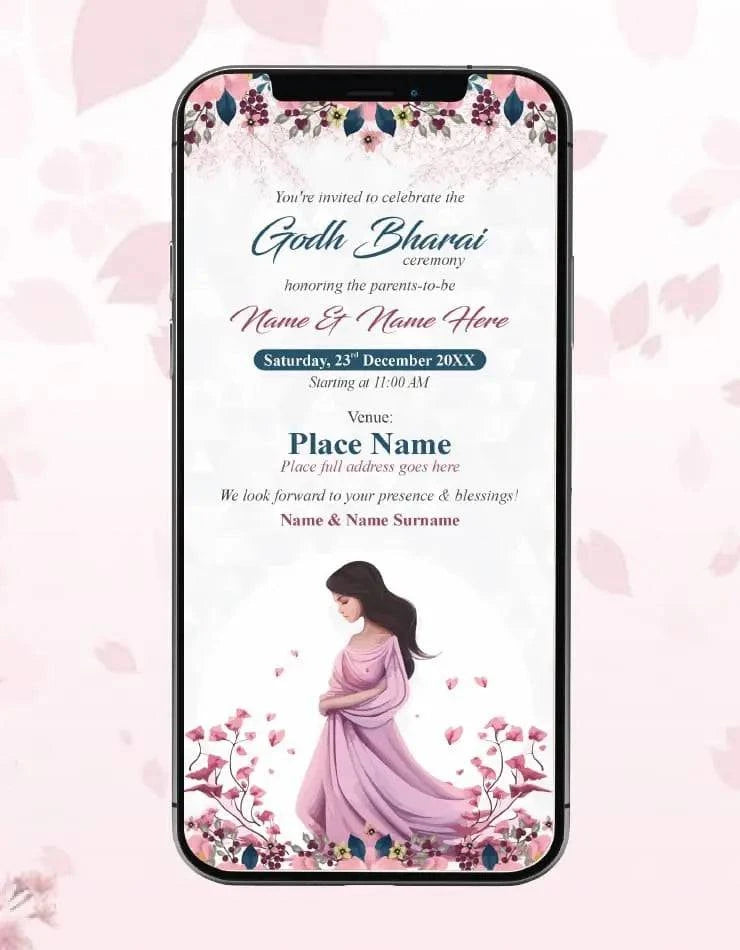 Godh Bharai Invitation Card