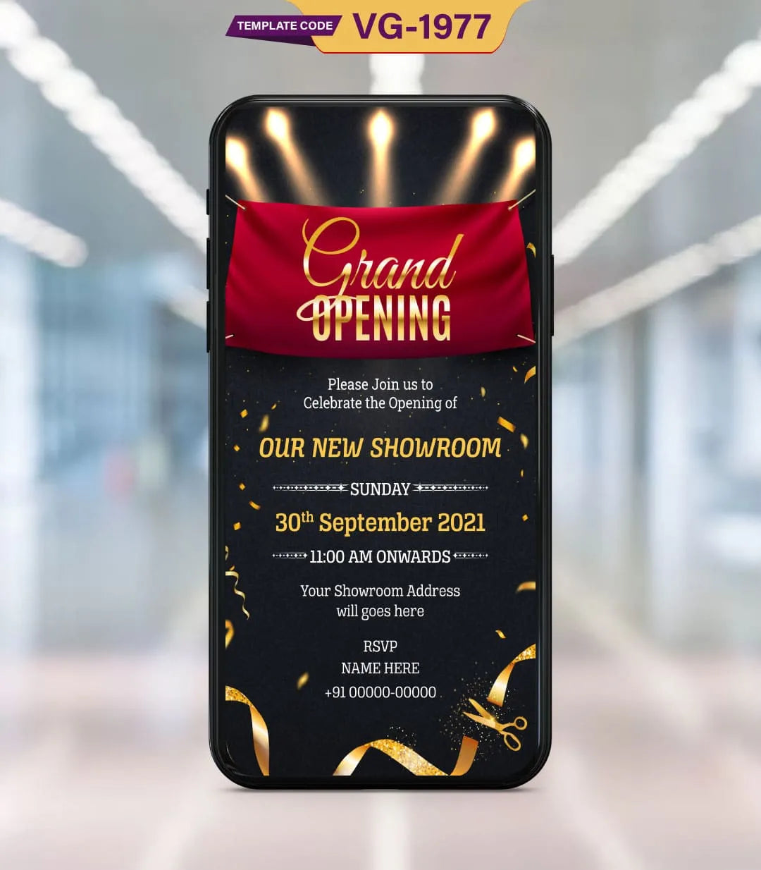 Grand Opening Invitation Card Online | VG-1977