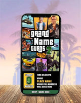 Grand Theft Auto Birthday Invitation 