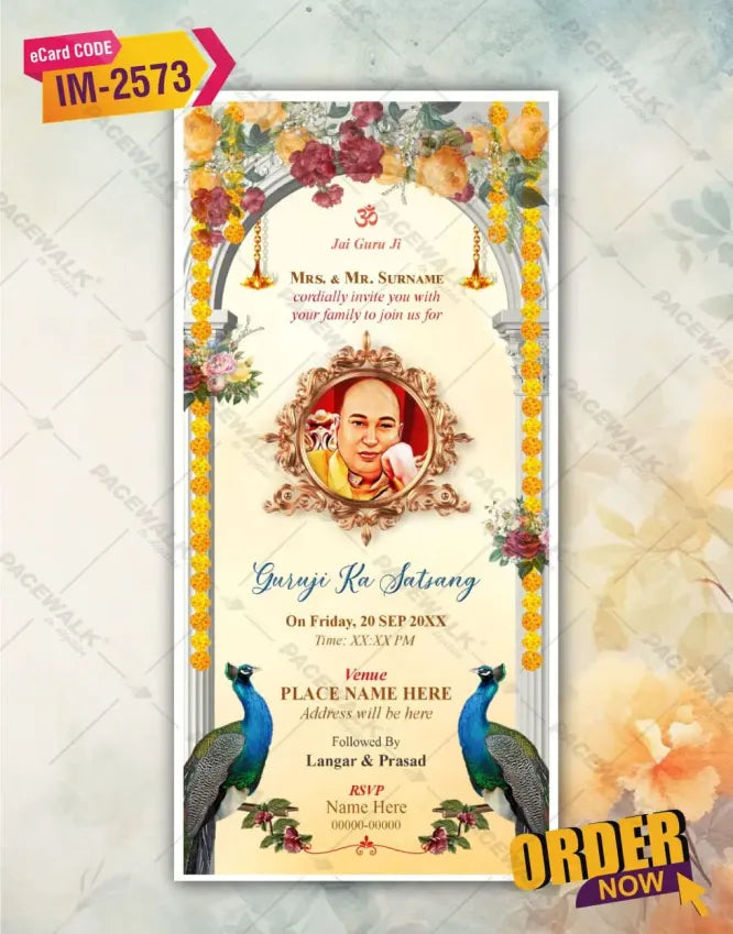 Guruji Satsang Invite Card 