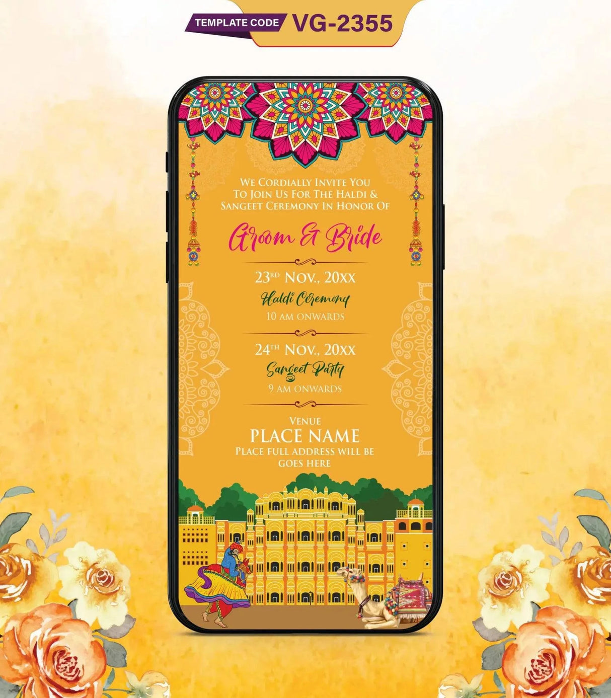 Haldi And Sangeet Ceremony Card