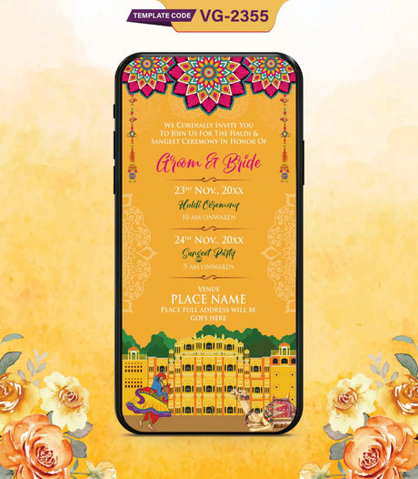 Haldi And Sangeet Ceremony Card | VG-2355