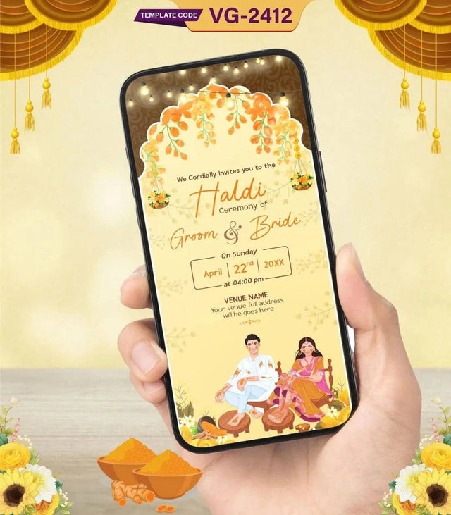 Haldi Ceremony Invitation Card Template