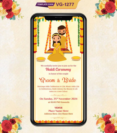 Haldi Ceremony Invite Card | VG-1277