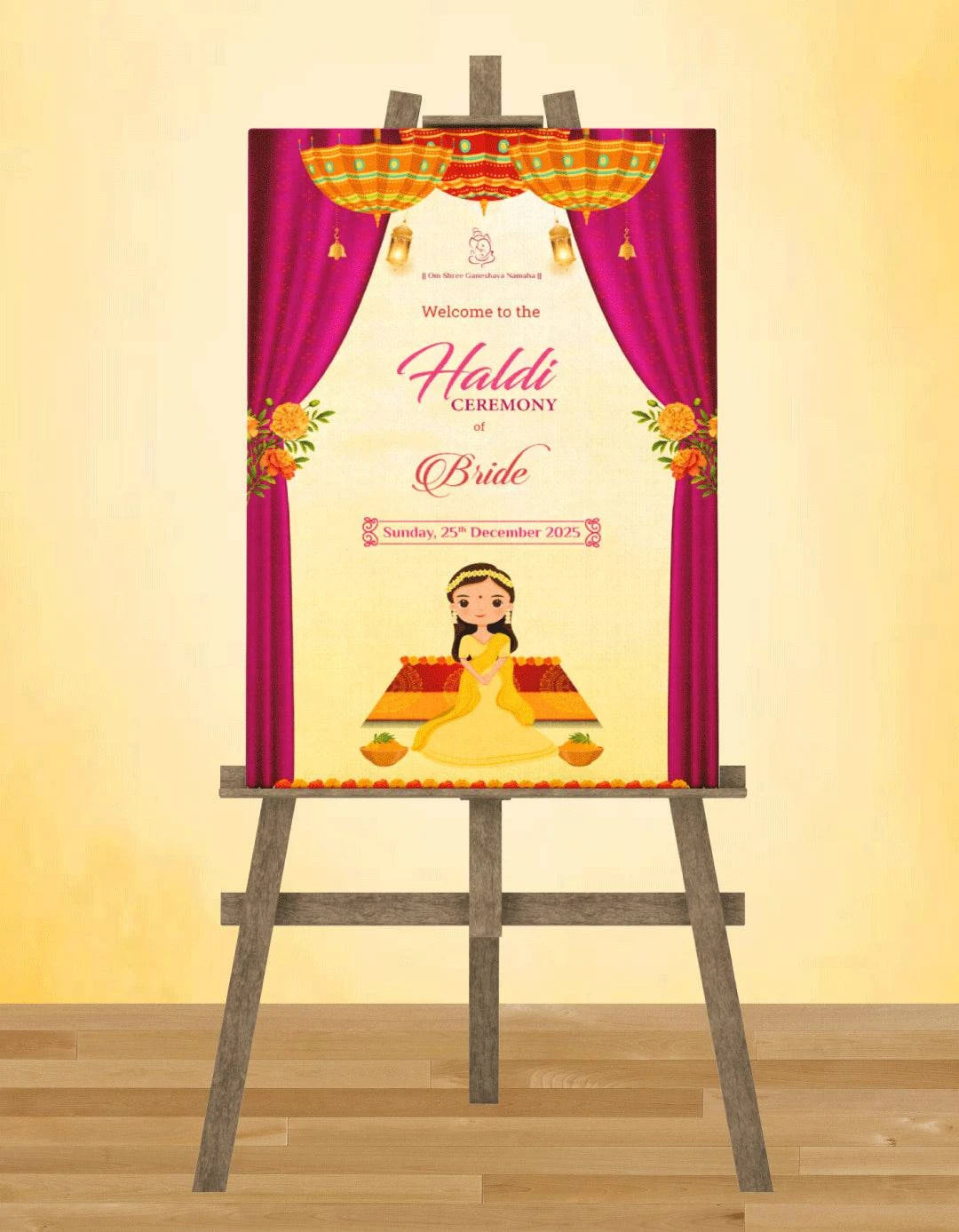 Haldi Welcome Board Design