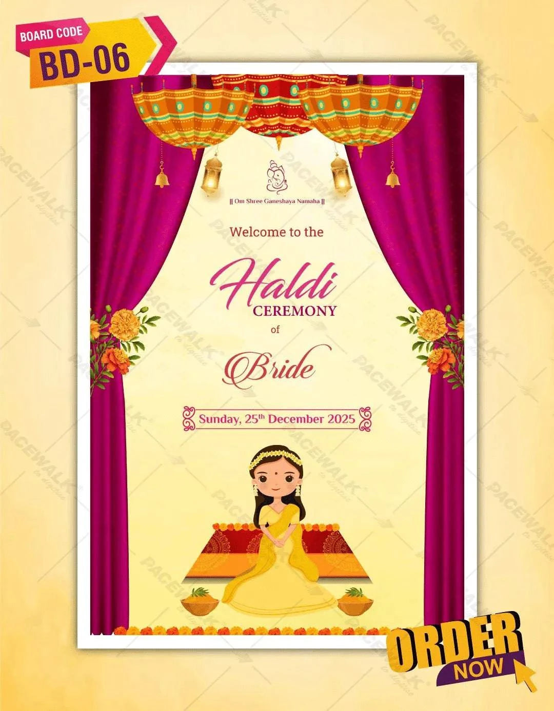 Haldi Welcome Board Design