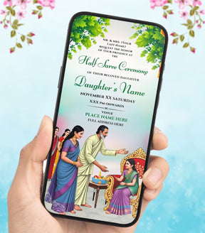 Half Saree Function Invitation 