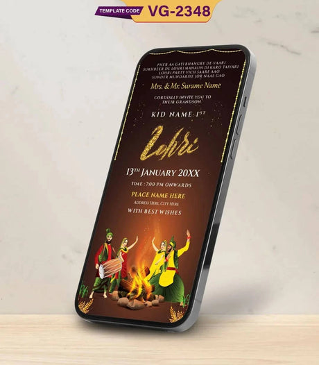 Happy First Lohri Invitation Card