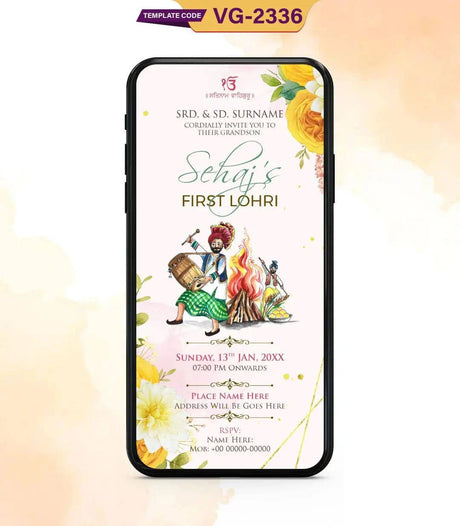 Happy Lohri Invitation Card 