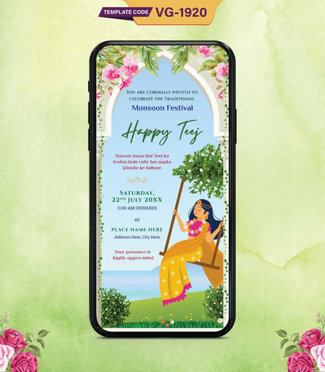 Happy Teej Card | VG-1920