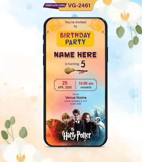 Harry Potter Birthday Invitation Card 