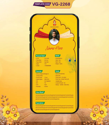 Hindu Marriage Biodata Template | VG-2268