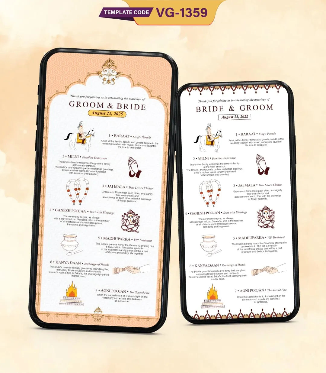 Hindu Wedding Invitation Templates | VG-1359