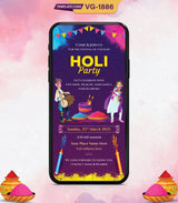 Holi Party Invitation Card | VG-1886