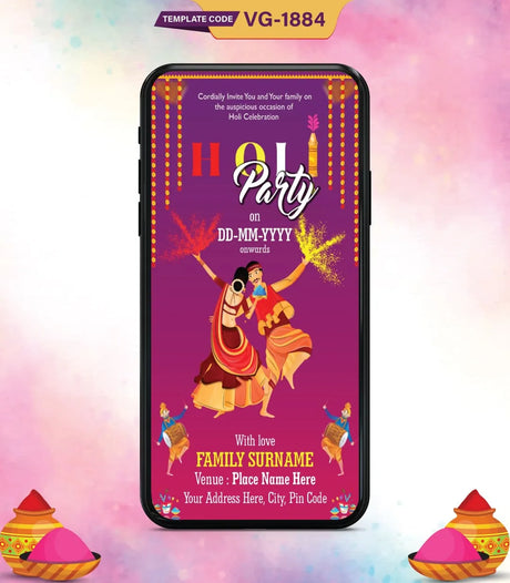 Holi Party Invitation