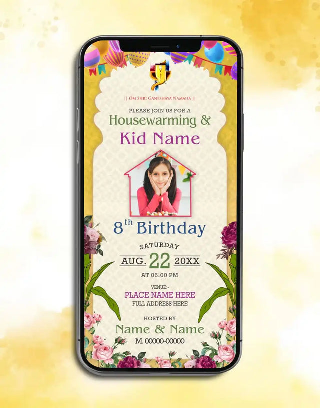 Housewarming & Birthday Invitation Card